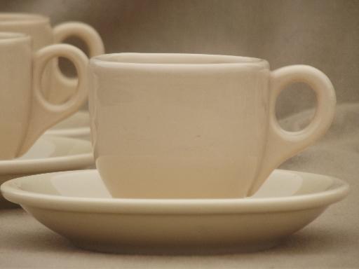 photo of adobeware tan ironstone restaurant espresso cups set, vintage Iroquois china #2