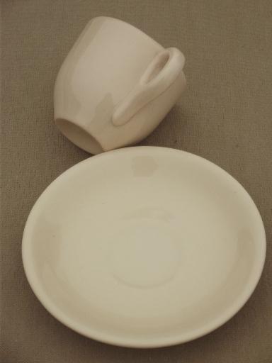 photo of adobeware tan ironstone restaurant espresso cups set, vintage Iroquois china #3