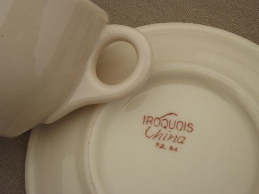 photo of adobeware tan ironstone restaurant espresso cups set, vintage Iroquois china #5