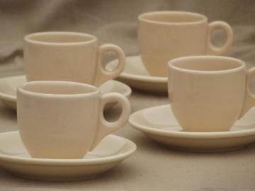 catalog photo of adobeware tan ironstone restaurant espresso cups set, vintage Iroquois china