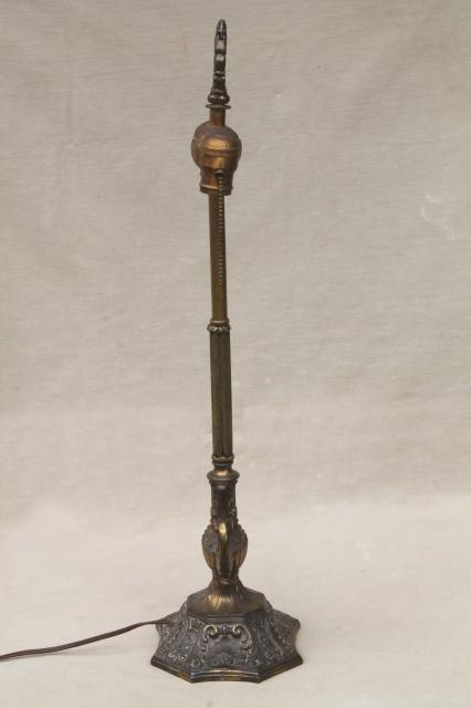 photo of aesthetic antique art nouveau lamp, aladdin's lamp base w/ twin light pull chain lights #11