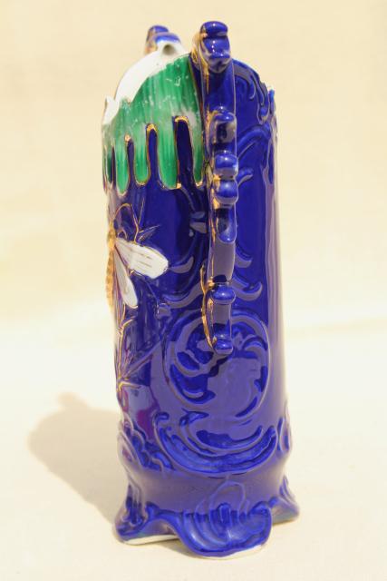 photo of aesthetic art nouveau antique china vase w/ dragonfly, bisque w/ hand painted enamel #4