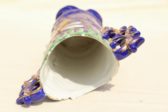 photo of aesthetic art nouveau antique china vase w/ dragonfly, bisque w/ hand painted enamel #5