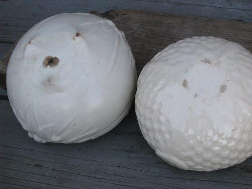 photo of all white lot retro vintage pottery planters and vases, matte and gloss glaze #3