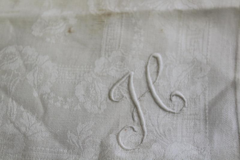 photo of all white vintage fancywork towels w/ embroidery & lace, cotton & linen powder room linens #20