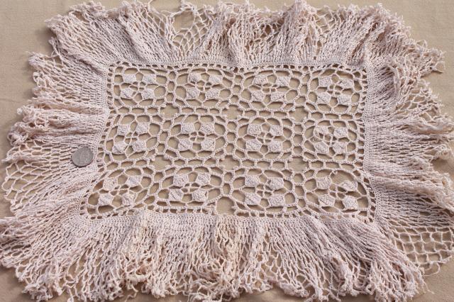 photo of all white work vintage crochet lace & linens lot, doilies, table mats & centerpieces #13