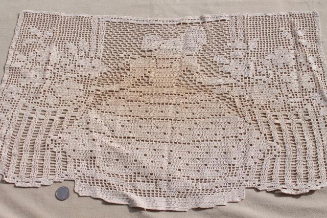 photo of all white work vintage crochet lace & linens lot, doilies, table mats & centerpieces #17