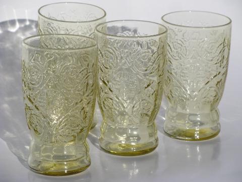 photo of amber yellow depression juice glasses flat tumblers Recollection / Madrid #1