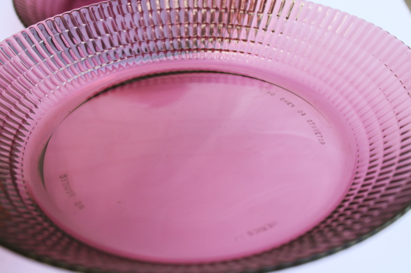 photo of amethyst purple Mexico glass dinnerware vintage Forte Crisa soup bowls set of 6  #4