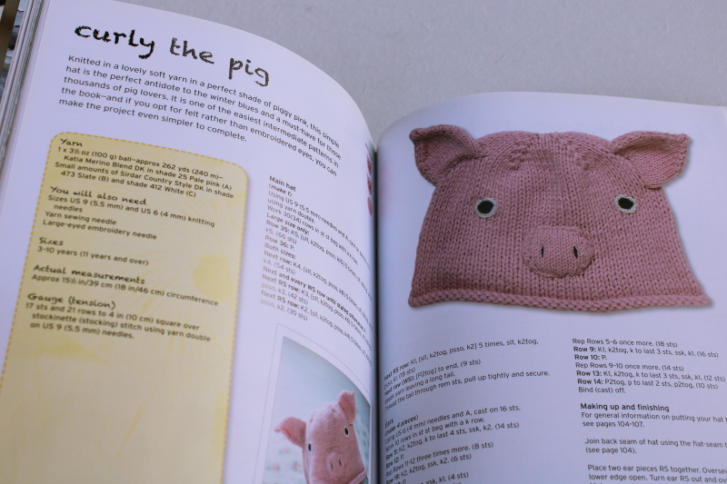 photo of animal hats patterns to knit w/ charted designs, out of print knitting book #3