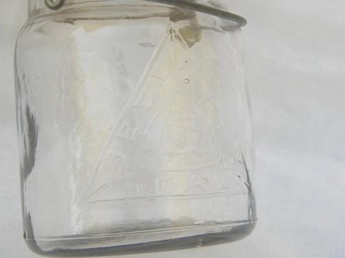 photo of antique 1 pt Security Seal fruit jar, lightning lid and wrinkled glass #2