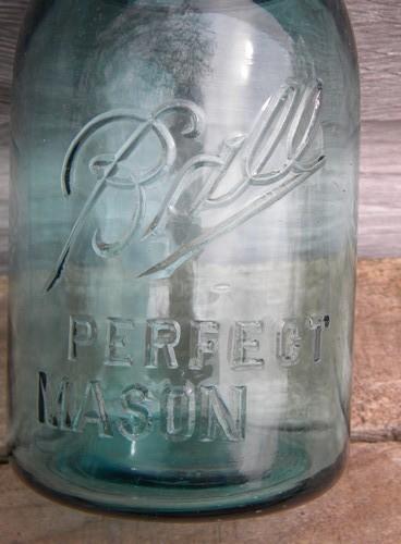 photo of antique 1 quart blue glass fruit jars - Ball Perfect Mason, lot of 4 #4