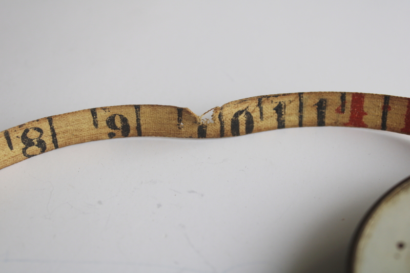 photo of antique 1800s English brass tape measure, hand crank winder 3 Poles or 50 Feet tape  #2