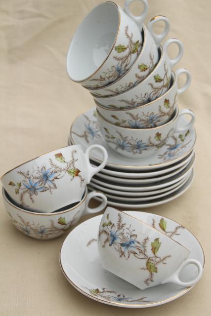 photo of antique 1800s English ironstone china transferware dishes set for 8 #5