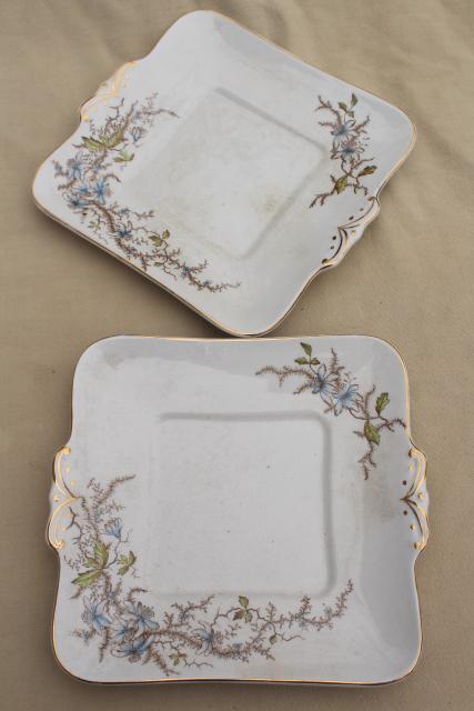 photo of antique 1800s English ironstone china transferware dishes set for 8 #11