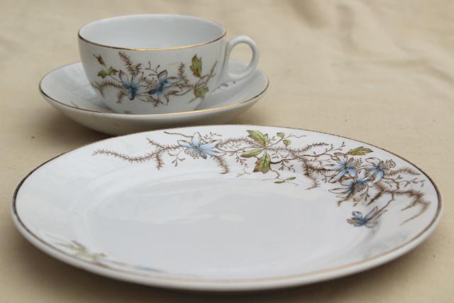 photo of antique 1800s English ironstone china transferware dishes set for 8 #15