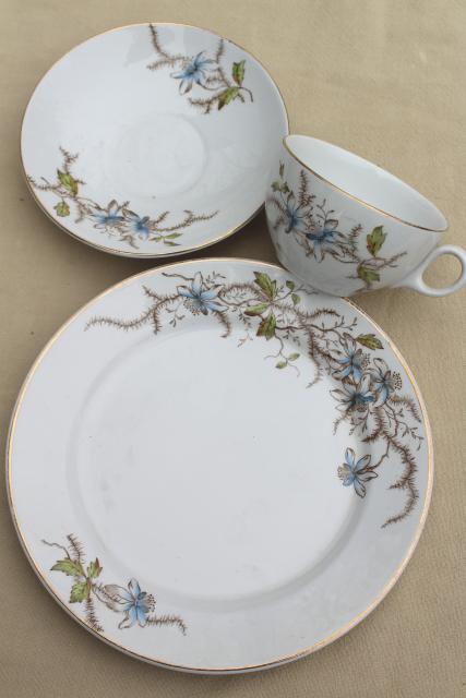 photo of antique 1800s English ironstone china transferware dishes set for 8 #16