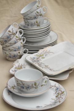 catalog photo of antique 1800s English ironstone china transferware dishes set for 8