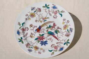 catalog photo of antique 1800s vintage Davenport china plate, Orient pattern India tree of life w/ parrots