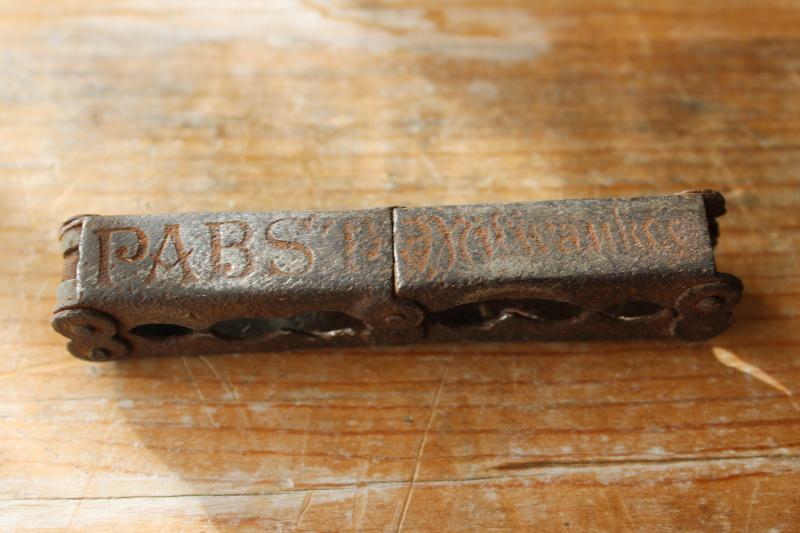 photo of antique 1800s vintage Pabst Milwaukee brewery beer advertising, folding pocket corkscrew #1