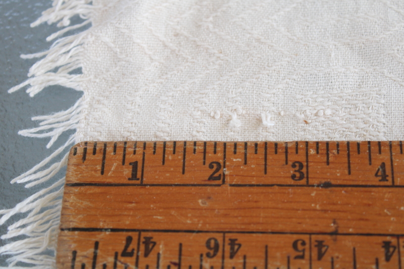 photo of antique 1800s vintage handwoven homespun natural linen tablecloth or coverlet, early Americana fabric #4