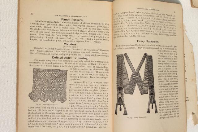 photo of antique 1800s vintage needlework books, embroidery patterns, tatting, crochet & knitting pattern #5