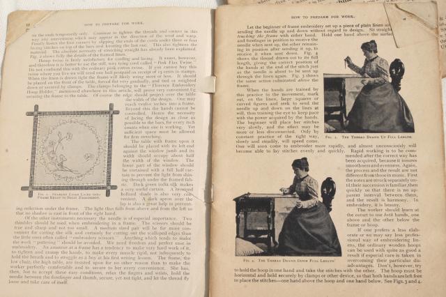 photo of antique 1800s vintage needlework books, embroidery patterns, tatting, crochet & knitting pattern #13