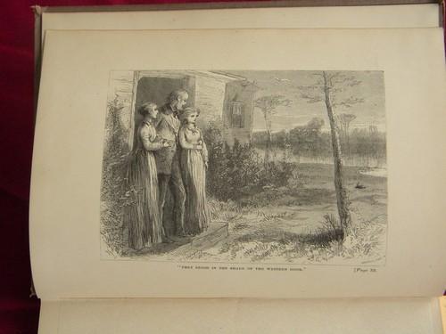 photo of antique 1870s Farm Legends illustrated poetry, Victorian gilt art binding #2