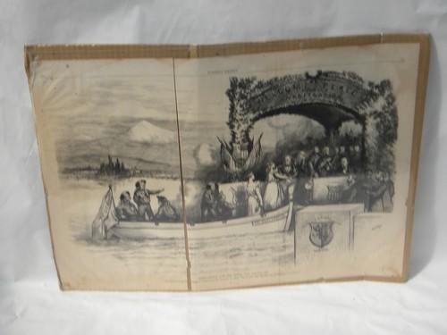 photo of antique 1870s engraving, 1st Geneva Convention political cartoon #1