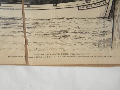 photo of antique 1870s engraving, 1st Geneva Convention political cartoon #2