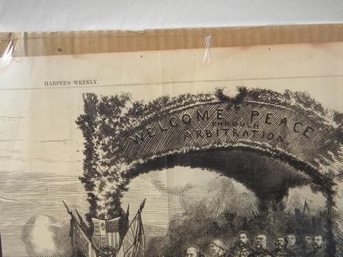 photo of antique 1870s engraving, 1st Geneva Convention political cartoon #3