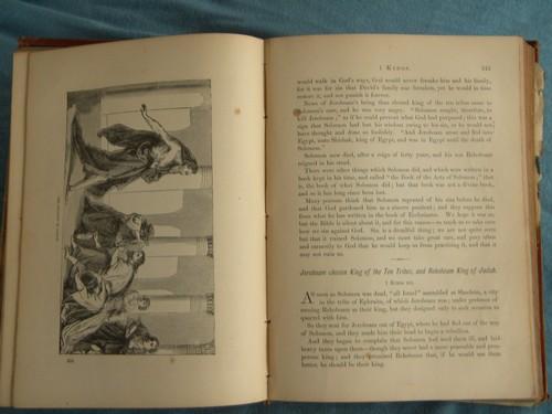 photo of antique 1870s illustrated Bible and Commentator Victorian art binding #2