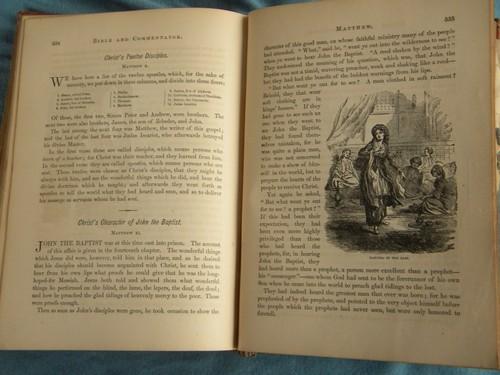 photo of antique 1870s illustrated Bible and Commentator Victorian art binding #3