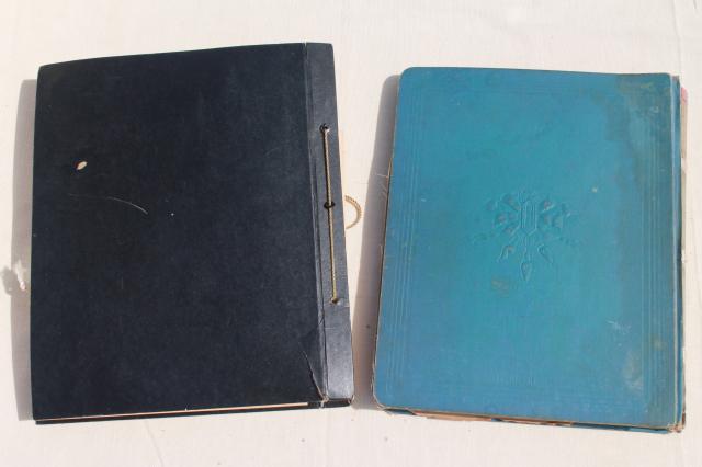 photo of antique 1880s - 1930s scrapbook albums, one lady's collections of snips, cards, keepsakes #18