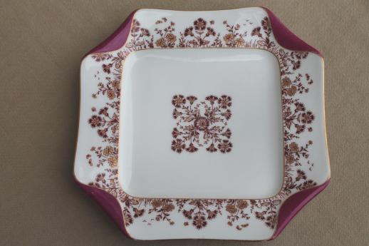 photo of antique 1880s Haviland Limoges china tray or serving plate w/ folded handkerchief edge  #2