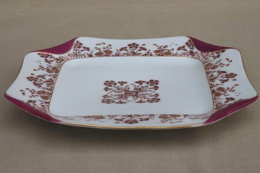 photo of antique 1880s Haviland Limoges china tray or serving plate w/ folded handkerchief edge  #4