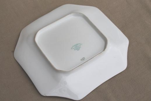 photo of antique 1880s Haviland Limoges china tray or serving plate w/ folded handkerchief edge  #5