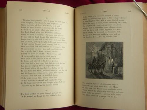 photo of antique 1880s Lucile illustrated poetry w/ Victorian gilt art binding #3