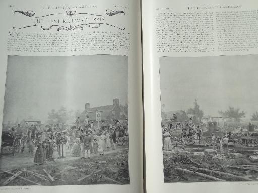 photo of antique 1890s bound magazine issues, Illustrated American current events #9