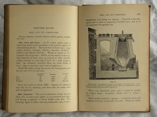 photo of antique 1891 chemistry textbook w/engravings, steampunk illustrations #2