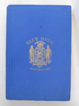 catalog photo of antique 1897 Wisconsin Blue Book, genealogy, statistics, state government etc.