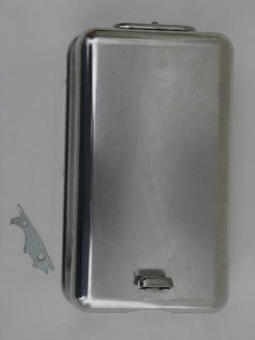 photo of antique 1900s chrome Bobrick lavatory soap flake dispenser #1