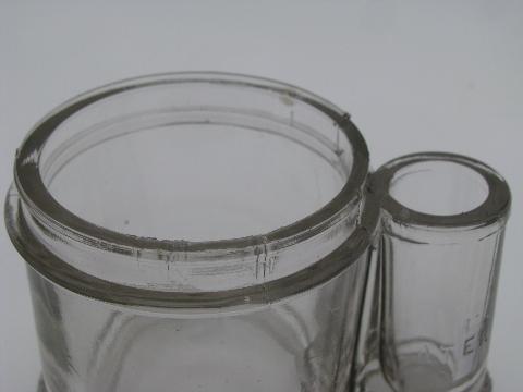 photo of antique 1901 Diamond Ink glass jar paste pot, rare original vintage lid #4