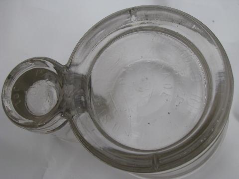photo of antique 1901 Diamond Ink glass jar paste pot, rare original vintage lid #5