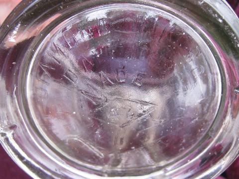 photo of antique 1901 Diamond Ink glass jar paste pot, rare original vintage lid #6