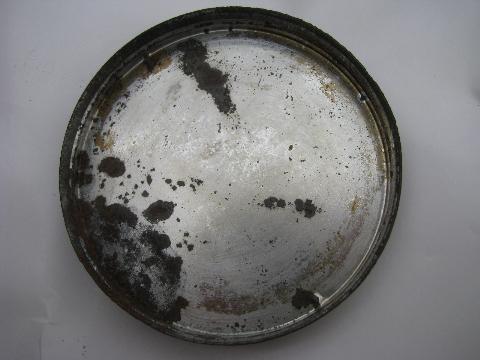 photo of antique 1901 Diamond Ink glass jar paste pot, rare original vintage lid #8