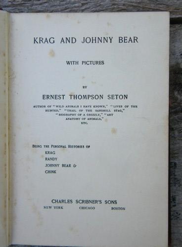 photo of antique 1902 Krag and Johnny Bear Ernest Thompson Seton animal stories #2