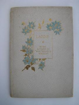 catalog photo of antique 1904 story book ''Laddie" vintage Art Noveau art binding