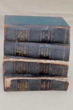 catalog photo of antique 1906 four volume reference library, Hill's pratical illustrated encyclopedia books