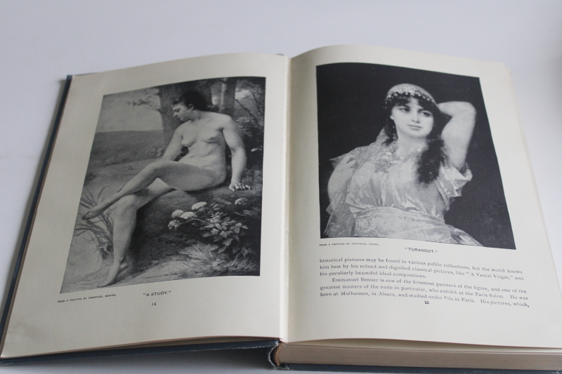 photo of antique 1917 art book, famous pictures tasteful draped nudes monochrome prints for framing  #4